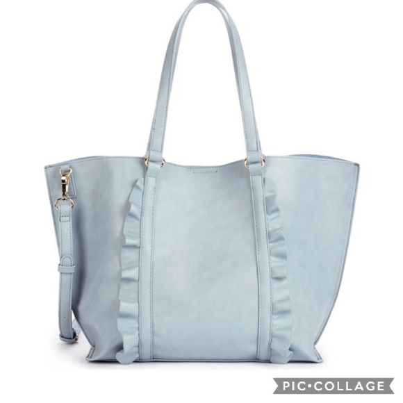Sole Society Handbags - Nwt sole society adelina ruffle tote powder blue
